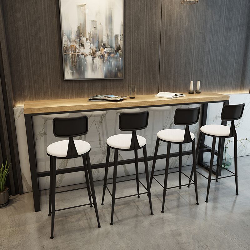 Table de pub à contre-height rectangle Indoor Natural Modern Trestle Hall / Pub Table de pub