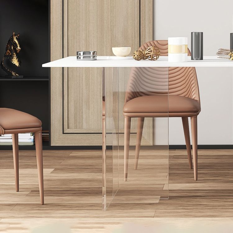 Modern Rectangle Sintered Stone Dining Table Set 1/4/5/6 Pieces Dining Set Clearhalo 'Dining Room Sets' 'Dining Tables & Seating' 'dining_room_set' 'furn' 'furn_dining_room_set' 'Furniture' 'Kitchen & Dining Furniture' 1200x1200_abaee0e2-d619-467e-b95b-c48d3b30e655