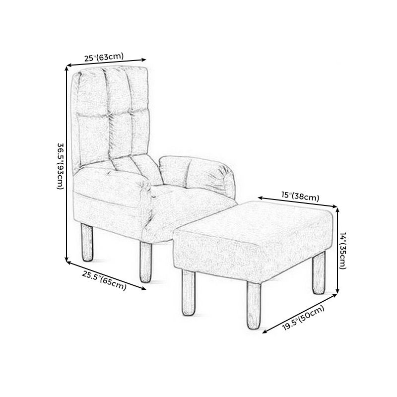Leinen Lounge Stuhl 20.86 "L x 18.89" W einstellbarer Akzentstuhl mit Lagerung