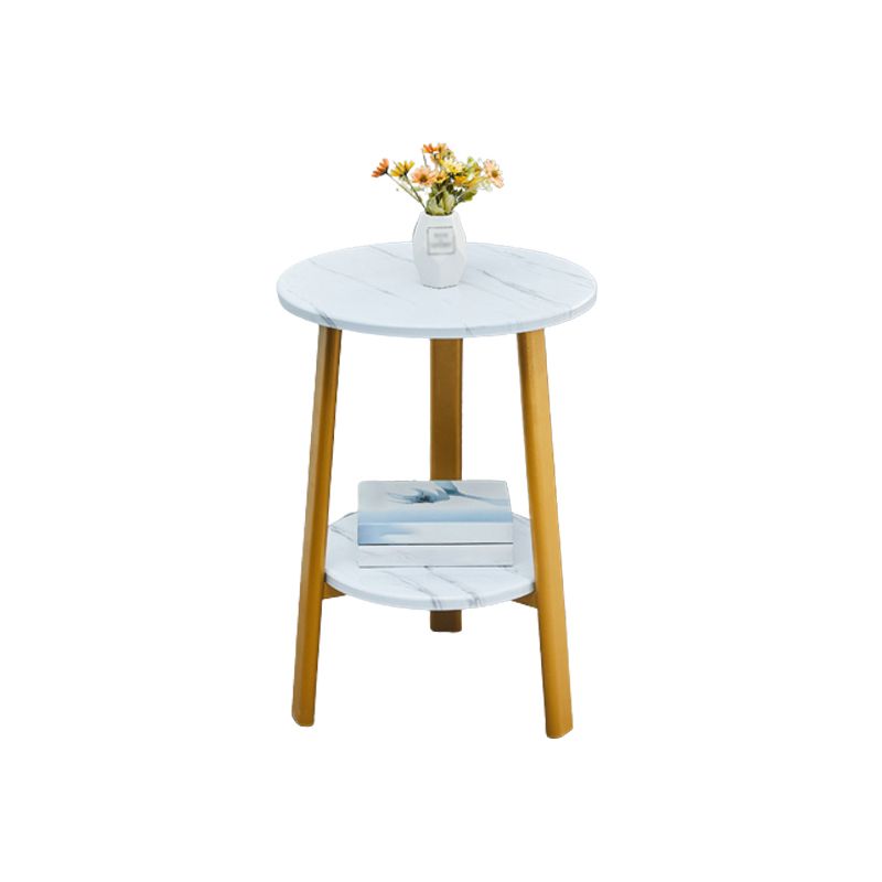 3 Legs Base Design Cocktail Table Brown/white/black Wood-paneled Round Coffee Table Clearhalo 'Coffee & Accent Tables' 'End & Side Tables' 'end_side_table' 'end_side_tables' 'furn' 'furn_end_side_tables' 'Furniture' 'furniture_end_side_table' 'Living Room Furniture' 1200x1200_abb0b620-ef0d-4ec5-af57-dc1f37bde1af