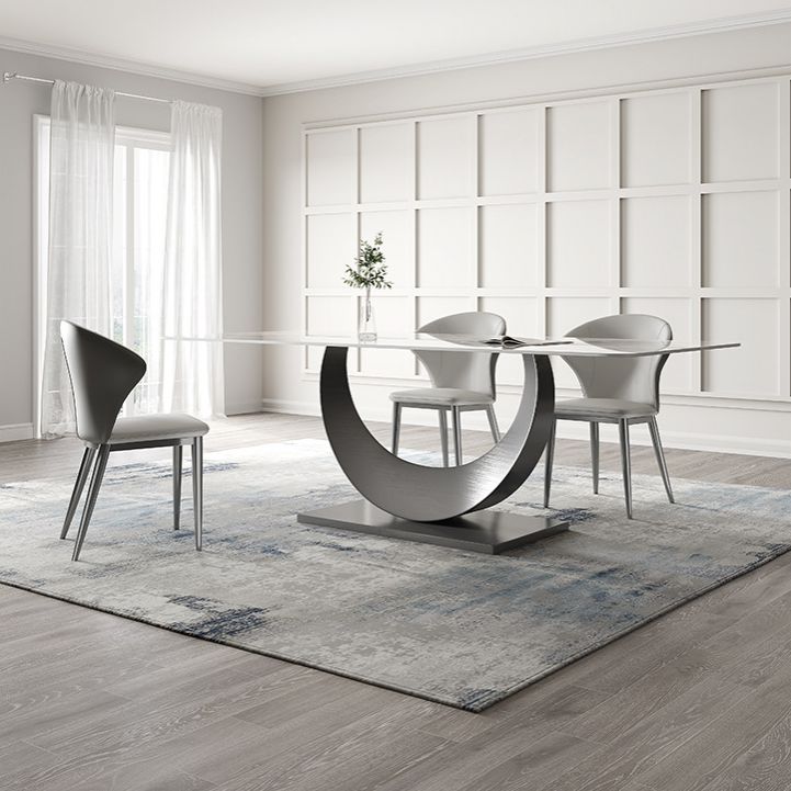 Designer Style Sintered Stone Top Dining Set 1/2/4/5/7 Pieces Dining Table with Chairs Clearhalo 'Dining Room Sets' 'Dining Tables & Seating' 'dining_room_set' 'furn' 'furn_dining_room_set' 'Furniture' 'furniture_dining_room_set' 'Kitchen & Dining Furniture' 1200x1200_abb0e919-4daf-47ad-a71a-b8cf198f4ef3