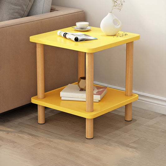 Tavolo laterale in legno in stile scandinavo Tavolo da divano di divano di divano in calcestruzzo