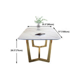 Rectangle Shape Glam Dining Table White Fixed Table with Sintered Stone Clearhalo 'Dining Tables & Seating' 'Dining Tables' 'dining_table' 'furn' 'furn_dining_table' 'Furniture' 'furniture_dining_table' 'Kitchen & Dining Furniture' 1200x1200_abb19a84-0c83-4706-a729-654ccec6c6ce