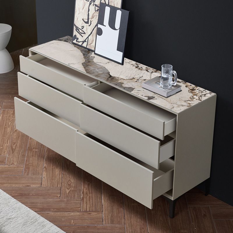 Contemporary Storage Chest Stone Dresser with 6 Drawers , 12.48/15.6 Inch W Clearhalo 'Bedroom Furniture' 'Dressers & Chests' 'dressers_chests' 'furn' 'furn_dressers_chests' 'Furniture' 1200x1200_abb22a72-c618-4008-927e-f78260451c17