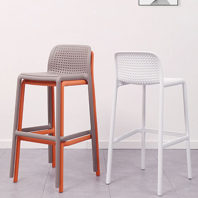 Contemporary PP Bar and Counter Stool Low Back Stool with 4 Legs Clearhalo 'Bar Furniture' 'Bar Stools' 'bar_stools' 'furn' 'furn_bar_stools' 'Furniture' 'furniture_bar_stools' 'Kitchen & Dining Furniture' 1200x1200_abb35dab-0108-40a4-bb44-70636a601b5c