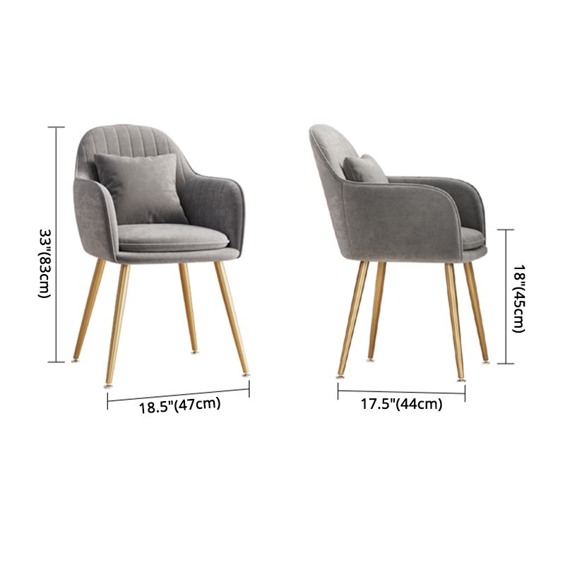 Flannelette Scandinavian Dining Arm Chair Solid Back Matte Color Dining Chair Clearhalo ' kitchen&dining_furn' 'Dining Chairs' 'Dining Tables & Seating' 'dining_chair' 'furn' 'furn_dining_chair' 'Furniture' 'furniture_dining_chair' 'Kitchen & Dining Furniture' 'kitchen' 1200x1200_abb45ae9-7736-4f78-b9d6-5869b453149b