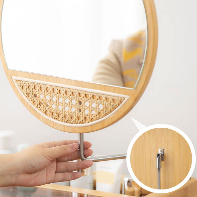 2つの収納引き出し付きの現代の木材の虚栄心鏡付きメイクアップバニティデスク