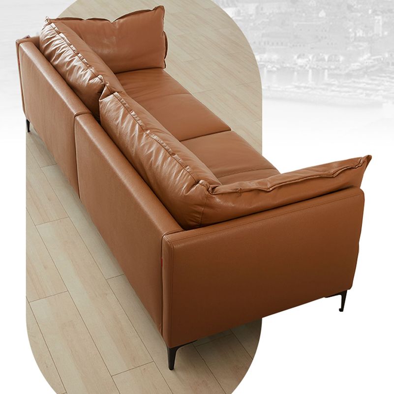 Eigentijdse vierkante arm sectionele echt lederen stationaire sectionele set