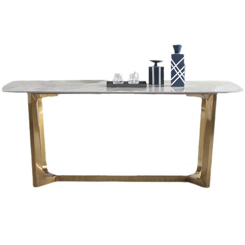 Metal Modern Rectangle Dining Table Sintered Stone Table for Dining Room Clearhalo ' dining_table' 'Dining Tables & Seating' 'Dining Tables' 'Furniture' 'furniture_dining_table' 'Kitchen & Dining Furniture' 'kitchen&dining_furn' 'kitchen' 'kitchen_dining_table' 1200x1200_abb7ff9c-79ef-45c8-9727-5425cce83c2f