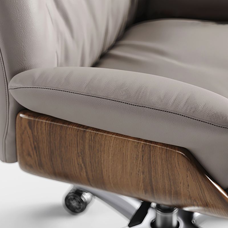 Silla de oficina moderna de la oficina deslizante de cuero sin brazo de cuero ajustable altura de altura con ruedas