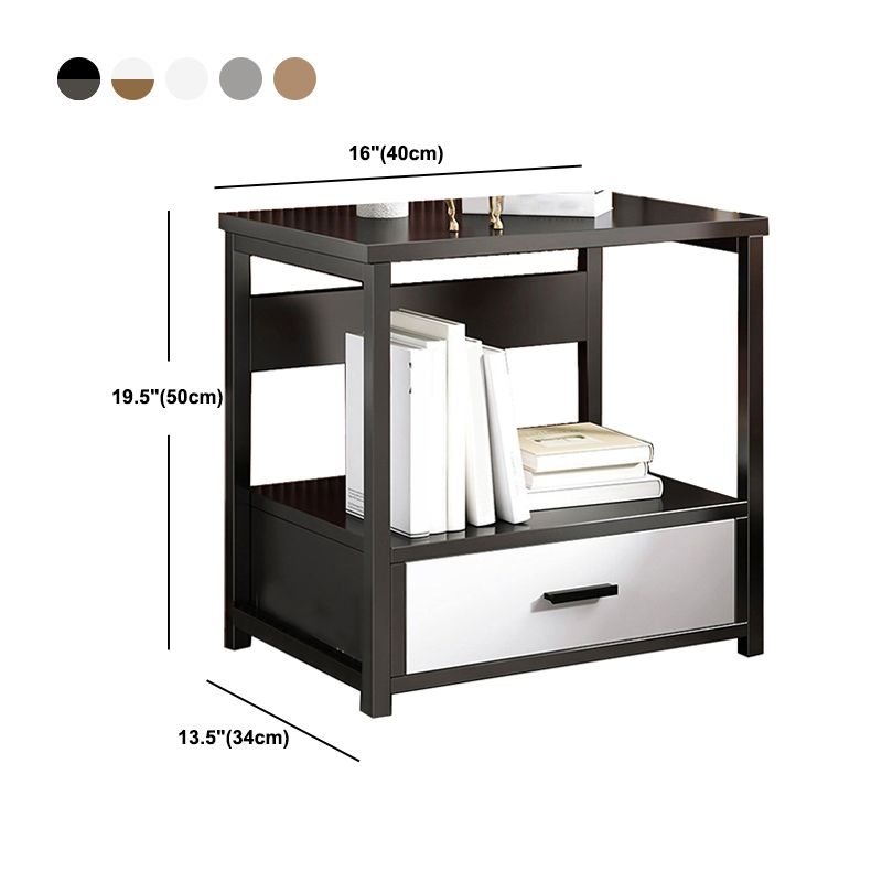 Modern Drawer Storage Nightstand 20 Inch H Imitation Wood Shelf Included Night Table Clearhalo 'Bedroom Furniture' 'furn' 'furn_night_stand' 'Furniture' 'night_stand' 'Nightstands' 1200x1200_abb9dd0e-f4db-4398-a909-fe0b802e3b9d