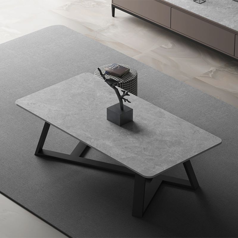 Tavolino rettangolare in ardesia tavolino in metallo tavolo da cocktail in bianco e grigio