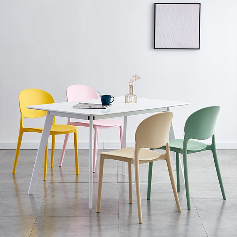 Matte Finish Plastic Dining Side Chair Open Back Stackable Dining Chair Clearhalo ' kitchen&dining_furn' 'Dining Chairs' 'Dining Tables & Seating' 'dining_chair' 'furn' 'furn_dining_chair' 'Furniture' 'furniture_dining_chair' 'Kitchen & Dining Furniture' 'kitchen' 1200x1200_abbb7fce-925c-4a3f-a43f-fe0b2cca7d2d