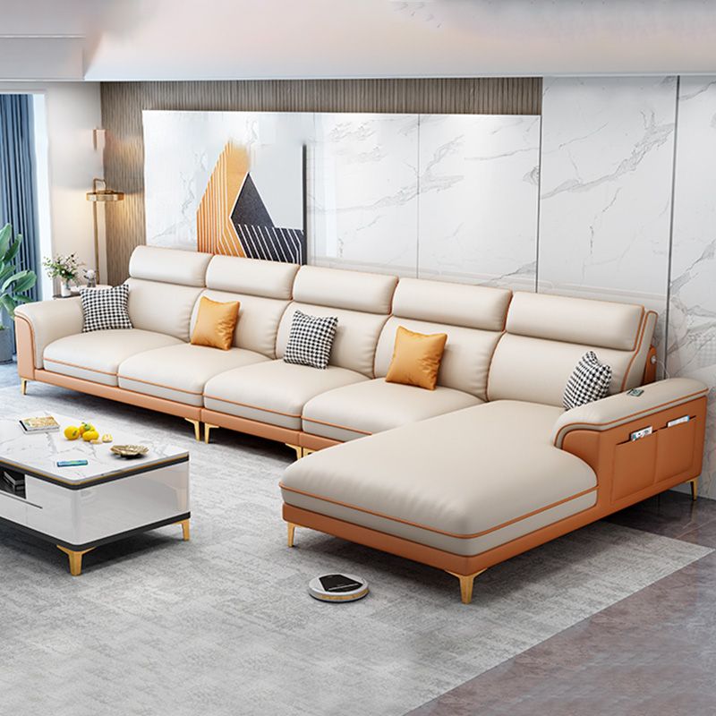 Zeitgenössisches Kunstleder -Sofa mit Kissen oberem Arm für Wohnzimmer