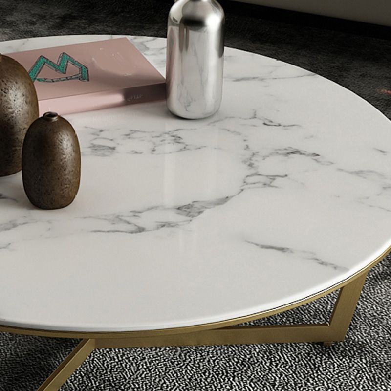 Salontafel met rond frame, leistenen koffietafel of bijzettafel