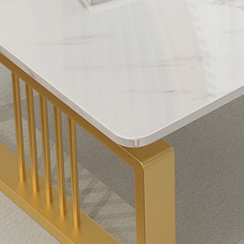 Table basse en marbre carré table de cocktail à étagère ouverte pour la table basse du salon