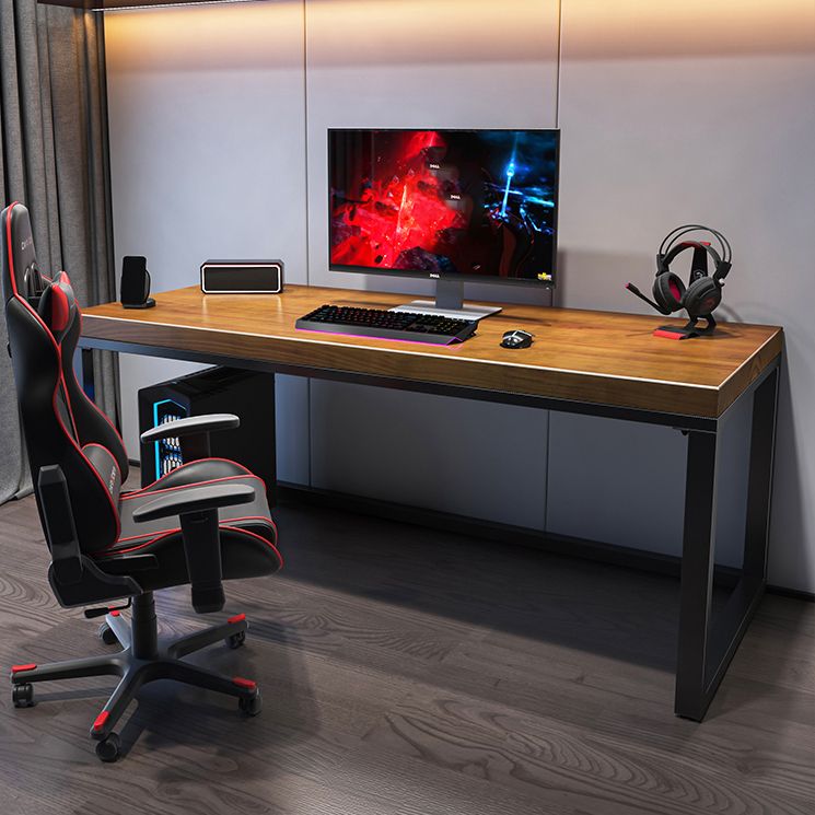 Rectangular Writing Desk Modern Writing Desk with Metal Legs Clearhalo 'furn' 'furn_office_desk' 'Furniture' 'Office Desks' 'Office Furniture' 'office_desk' 1200x1200_abbe3f7f-6d58-4399-a7e2-346829351039