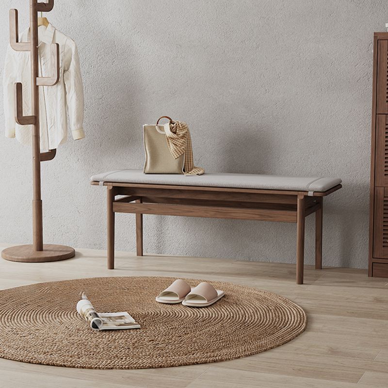 Farmhouse Wood Bedroom Bench Walnut/Natural Finish Dining Bench with Removable Cushion Clearhalo 'Benches' 'Chairs & Seating' 'furn' 'furn_benches' 'Furniture' 'Living Room Furniture' 1200x1200_abbf726f-e376-48ce-90da-a64c0549a009