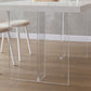 Sintered Stone Top Acrylic Base Dining Table Contemporary Rectangle Table for Home