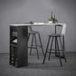 Industrial Style Bar Table Stone Top 42-inch Height Pub Table with Wine Glass Shelf Clearhalo 'Bar Furniture' 'Bar Tables' 'bar_tables' 'Furniture' 'furniture_bar_tables' 'Kitchen & Dining Furniture' 1200x1200_abc25ab5-2586-40a2-b9c1-eb5f92057cf7