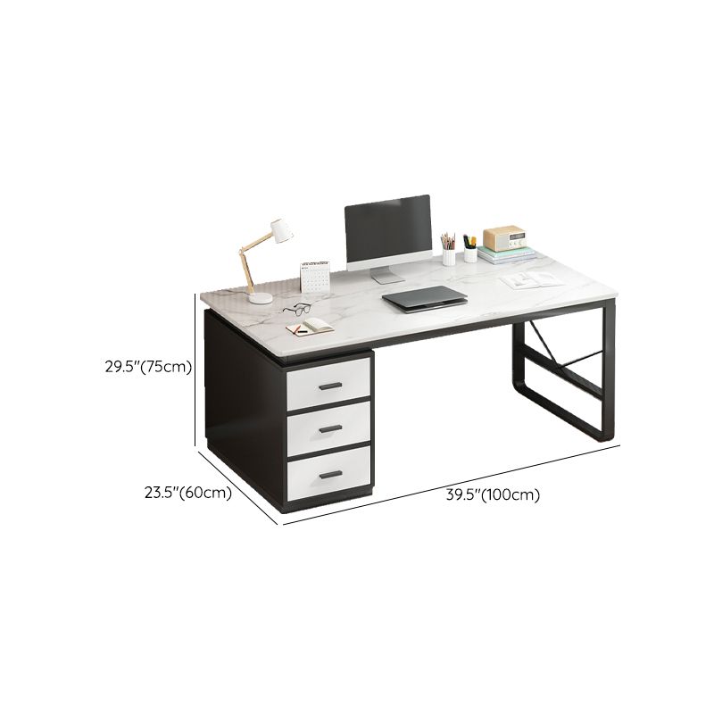 Contemporary Writing Desk Antique Finish Computer Desk with Drawers Clearhalo 'furn' 'furn_office_desk' 'Furniture' 'Office Desks' 'Office Furniture' 'office_desk' 1200x1200_abc2f3d7-e504-462a-96f8-231ec64f875c