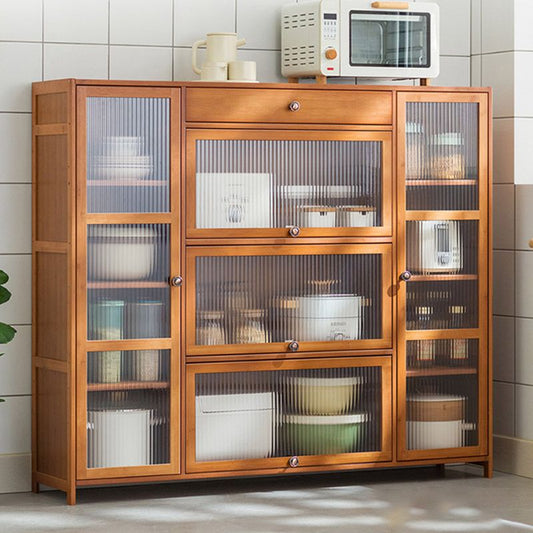 Sideboard di bambù moderno di vetro di vetro per uso della cucina