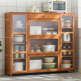 Sideboard di bambù moderno di vetro di vetro per uso della cucina