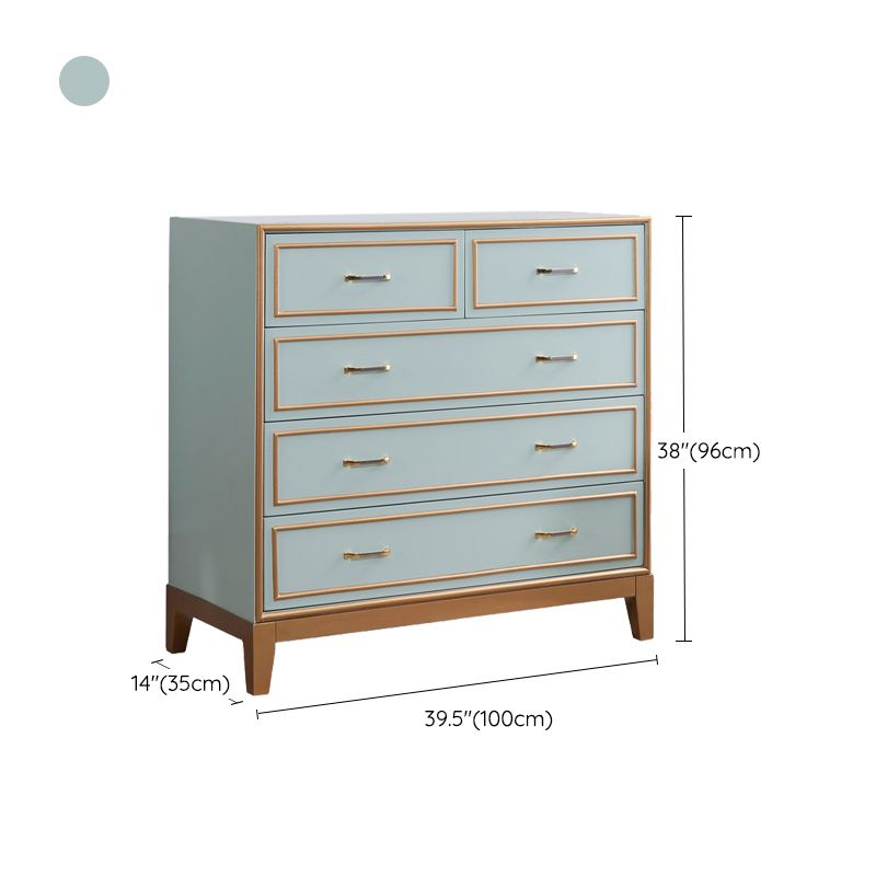 Mid-century Modern Wooden Chest in Blue Rectangle Accent Chest with Drawers Clearhalo 'Cabinets & Chests' 'cabinets_chests' 'furn' 'furn_cabinets_chests' 'Furniture' 'Living Room Furniture' 1200x1200_abc60b7d-6d77-4f0f-a29f-02b413b81ee2