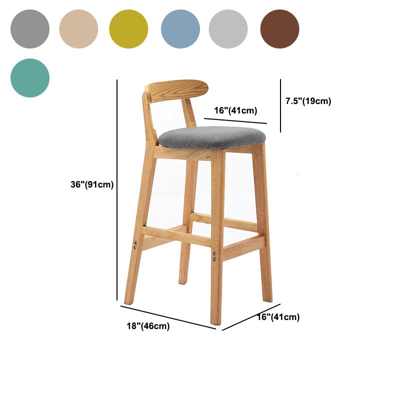 Modern Rubberwood Dessert Shop Barstool Footrest Matte Finish Stool Clearhalo 'Bar Furniture' 'Bar Stools' 'bar_stools' 'furn' 'furn_bar_stools' 'Furniture' 'Kitchen & Dining Furniture' 1200x1200_abc68b36-8779-4363-af5a-25eebbd64243
