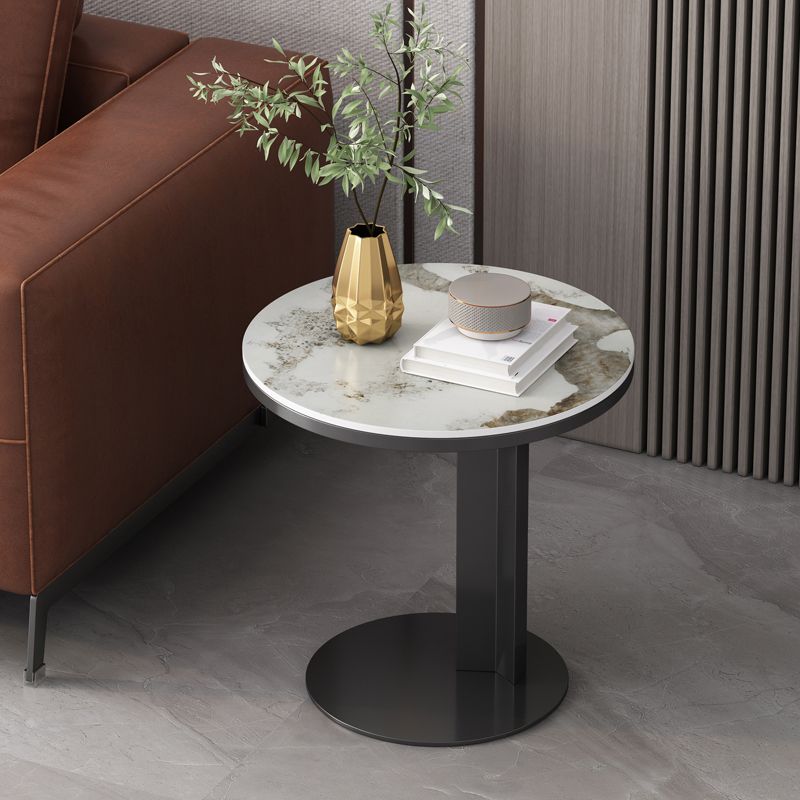 Mesa de acento rústico acento de acento pedestal de metal redonda de la sala de estar de la sala de estar