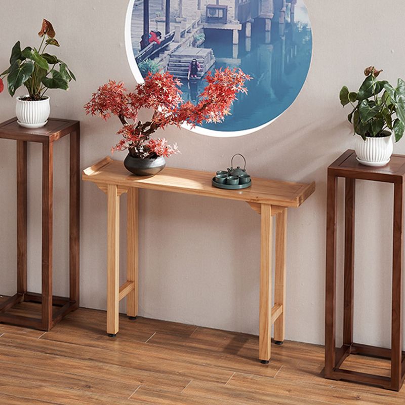 12 Inch Wide Accent Table Mid-Century Modern Rectangle Wooden Console Table