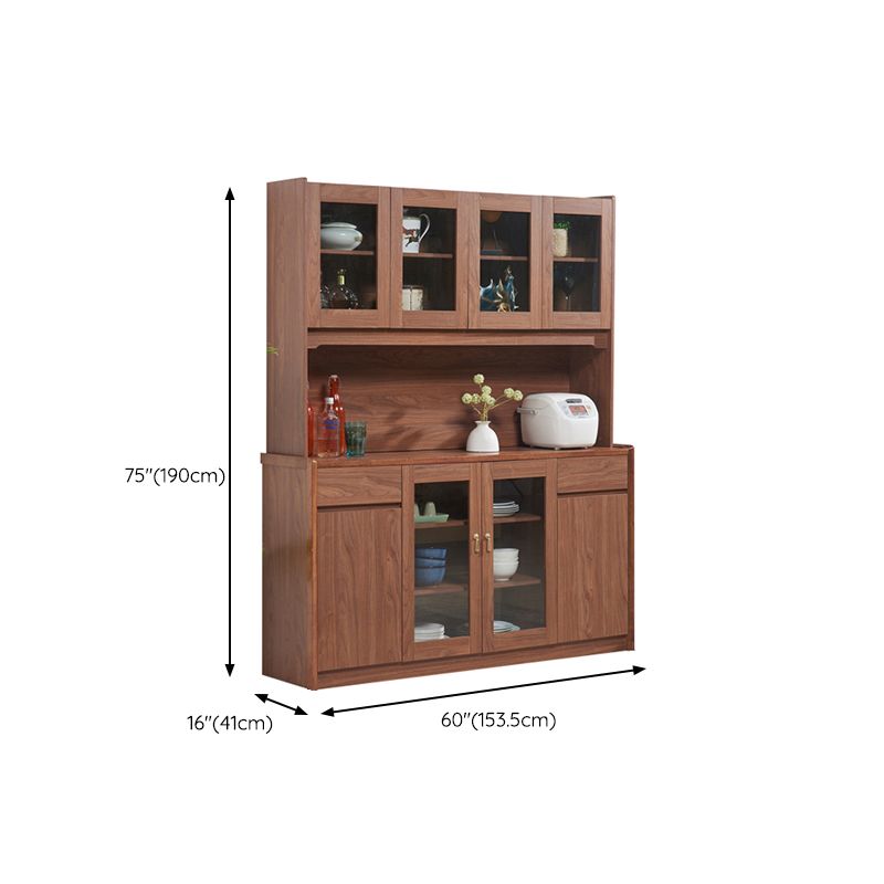 Contemporary Dining Hutch Wood Glass Doors Storage Cabinet for Dining Room Clearhalo 'Display & China Cabinets' 'display_china_cabinets' 'furn' 'furn_display_china_cabinets' 'Furniture' 'Kitchen & Dining Furniture' 1200x1200_abc8c53a-3c92-4d99-8e72-15455af2cbc7