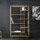 Modern Bookcase Metal Open Back Bookshelf with Shelves for Living Room