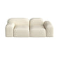 Wool Sofa in White Standard Settee Square Arm Sofa for Living Room