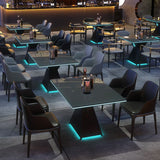 Faux Leather Arm Chairs Upholstered Dining Chairs with Metal Base