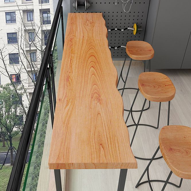 Modern 1/4 Pieces Bar Table Set Rectangle Pine Wood Counter Table with Stools for Balcony Clearhalo 'Bar Furniture' 'furn' 'furn_home_bar_bar_sets' 'Furniture' 'Home Bars & Bar Sets' 'home_bar_bar_sets' 'Kitchen & Dining Furniture' 1200x1200_abca6725-fffa-486c-927c-c32e269130aa