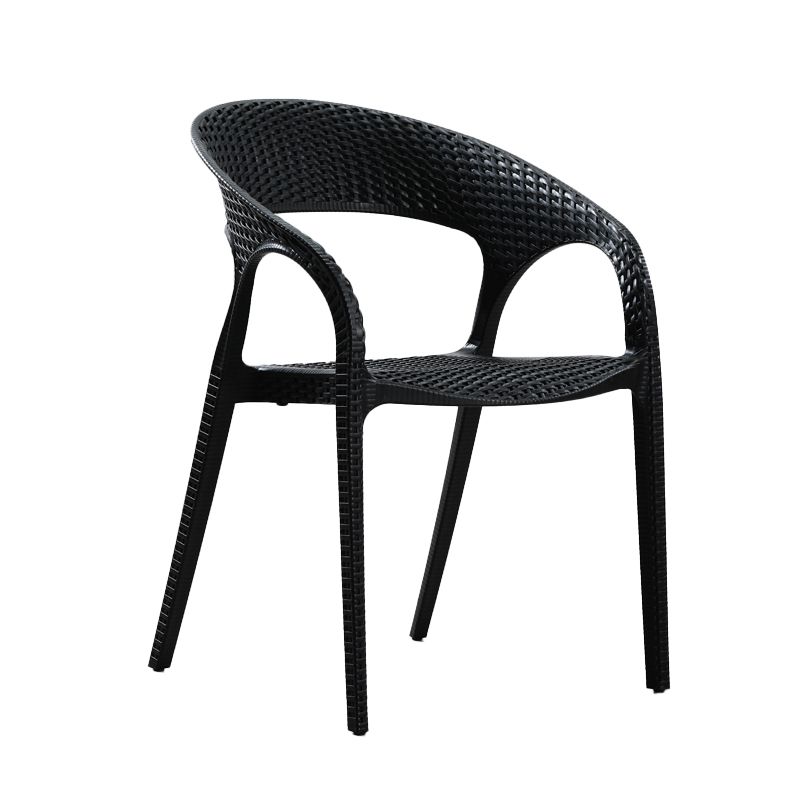 Modern Style Dining Chair Plastic Arm Chair with Plastic Legs for Kitchen