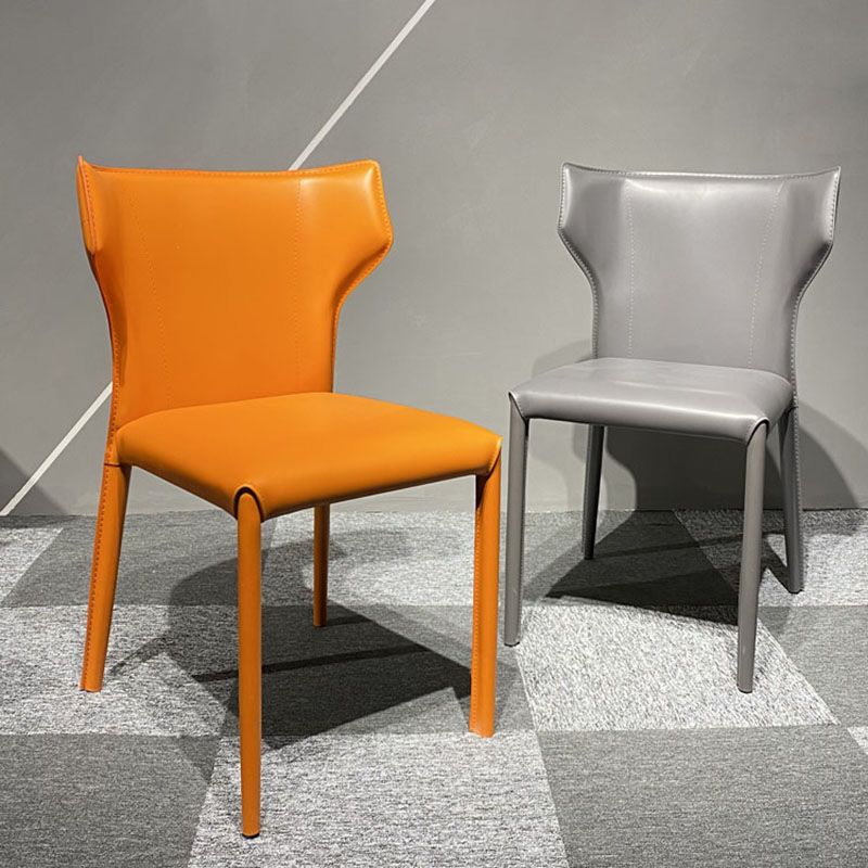 Upholstered Armless Dining Chairs Home Leather Side Chairs with Metal Legs Clearhalo ' kitchen&dining_furn' 'Dining Chairs' 'Dining Tables & Seating' 'dining_chair' 'furn' 'furn_dining_chair' 'Furniture' 'furniture_dining_chair' 'Kitchen & Dining Furniture' 'kitchen' 1200x1200_abcb6bb2-9ec9-4a82-8481-1f6809cd5245