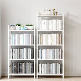 Modern White/Grey Metal Bookshelf Standard Vertical Open Shelf Bookcase