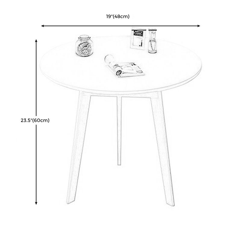 Tavolo da laterale del soggiorno in legno rotondo 3 gambe tavolino in bianco/naturale