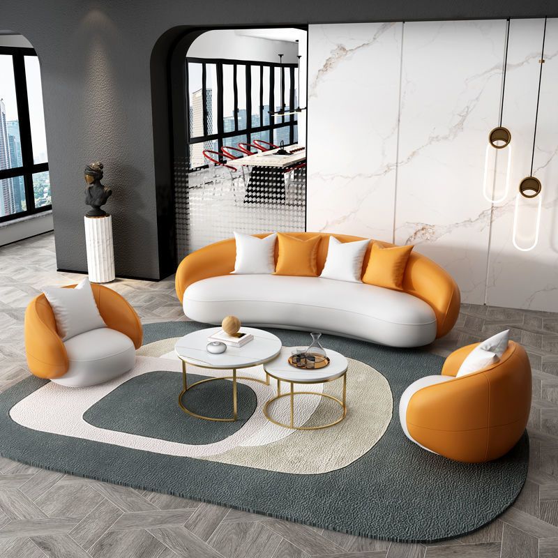 Hedendaagse gebogen bank voor een appartement met smokingarm bank 35.43 "breed