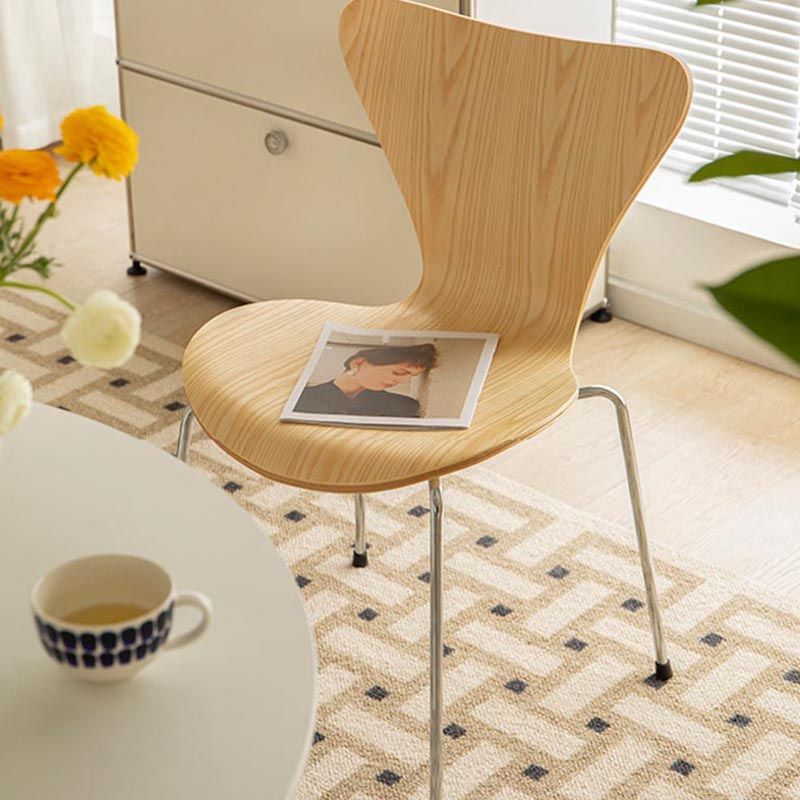 Sedia da pranzo in legno sedia da pranzo industriale con zampe d'argento