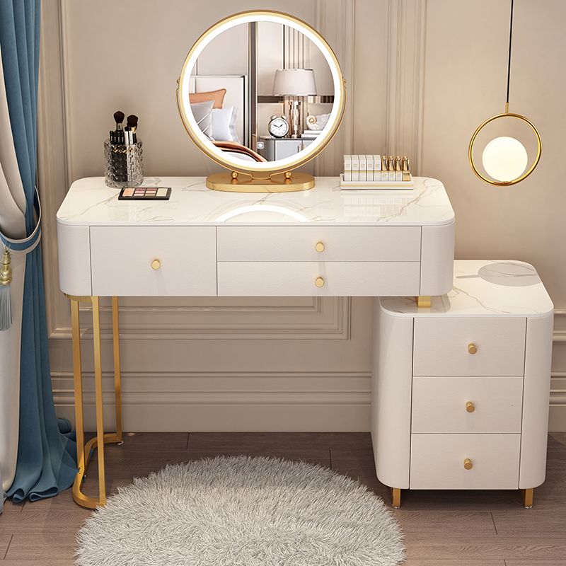 Solid Wood Makeup Vanity Desk Storage Dressing Table Stool Set with Drawer Clearhalo 'Bedroom Furniture' 'furn' 'furn_makeup_vanities' 'Furniture' 'Makeup Vanities' 'makeup_vanities' 1200x1200_abd13e0f-f44c-48cb-84ad-b334105f8d1d