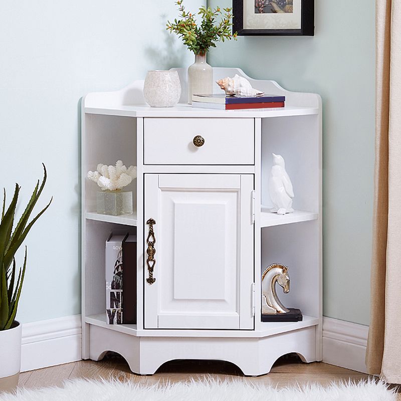 Cabinet d'accent d'angle moderne du milieu du siècle avec porte en caoutchouc