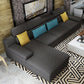 Modern Linen Blend Sectional with Pillow Top Arm for 4 People
