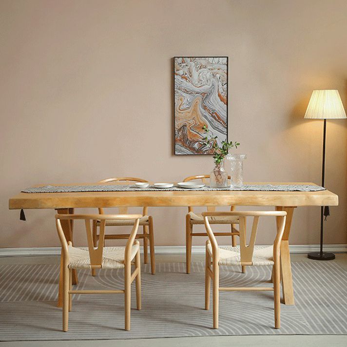 Contemporary Solid Wood Dining Table Double Pedestal Dining Table