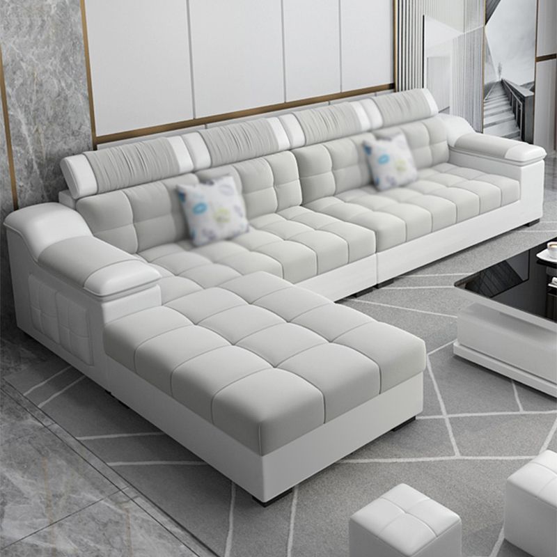 Contemporary Sofa Grey High Back Sloped Arms Sofa/Sectional for Living Room Clearhalo 'furn' 'furn_sectionals' 'Furniture' 'furniture_sectionals' 'Living Room Furniture' 'Sectionals' 1200x1200_abd2e43b-9af6-47b1-94e3-186dc5f7a27a