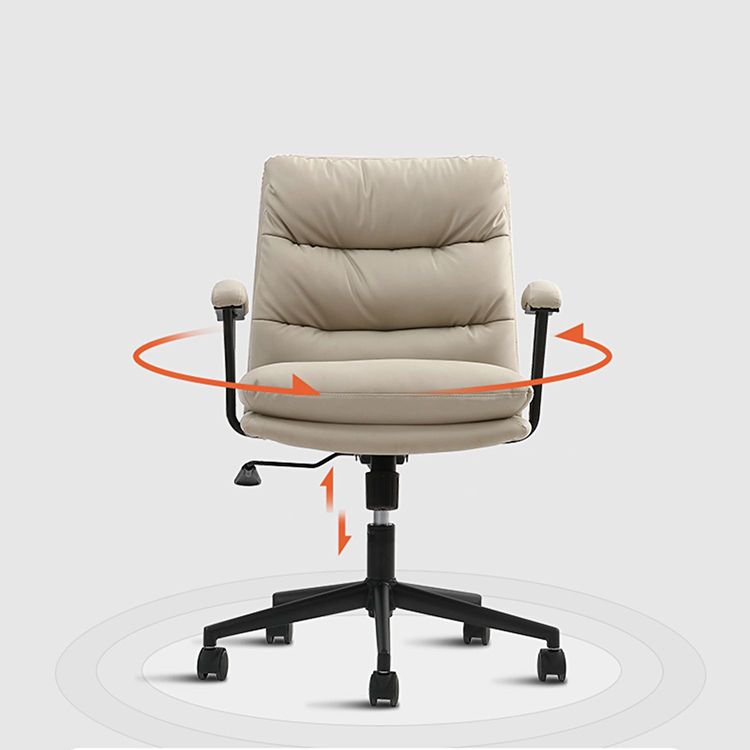 Modern Leather Chair Padded Arms Adjustable Seat Height Office Chair with Wheels Clearhalo 'furn' 'furn_office_chair' 'Furniture' 'Office Chairs' 'Office Furniture' 'office_chair' 1200x1200_abd2f238-7b40-48b9-bd9a-b12665da8861