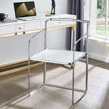 Sillas de comedor de cocina de metal silla lateral de comedor abierta en plata