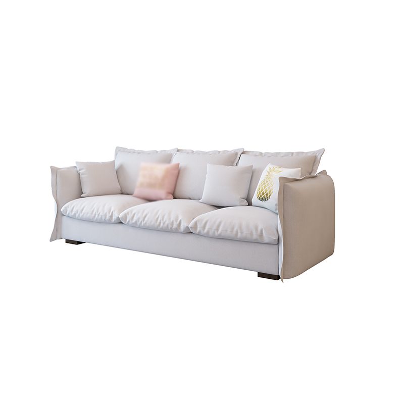 Cotton Blend and Faux Leather Sofa Set Square Arm Sofa Couch with Pillows Clearhalo 'Furniture' 'furniture_sofas' 'Living Room Furniture' 'Sofa' 'sofas' 1200x1200_abd4ff33-69c7-445f-994a-6abe3fb41508